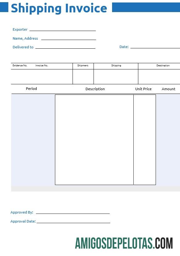 imprimível Modelo de fatura de remessa comercial